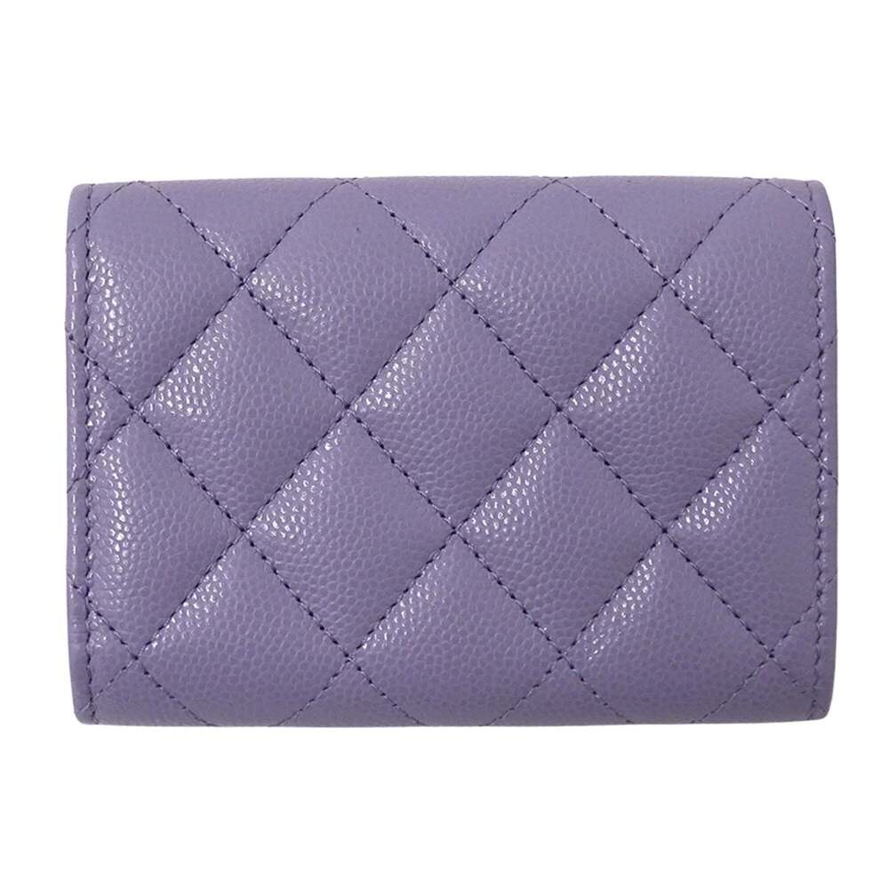 CHANEL Purple Caviar Leather Wallet - Picture 2 of 12
